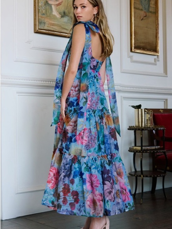Francesca's Collections Dresses & Skirts - Francesca's Collections Ivanna Blue Floral Maxi Dress